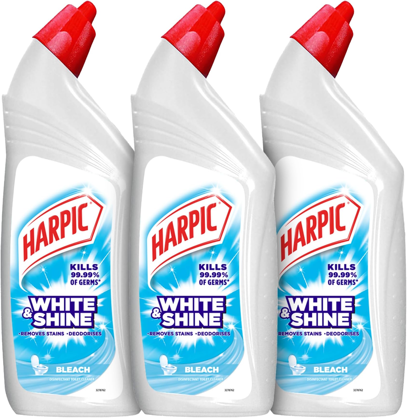 Harpic 1L, White and Shine Disinfectant Toilet Cleaner Bleach Liquid (Pack of 3)