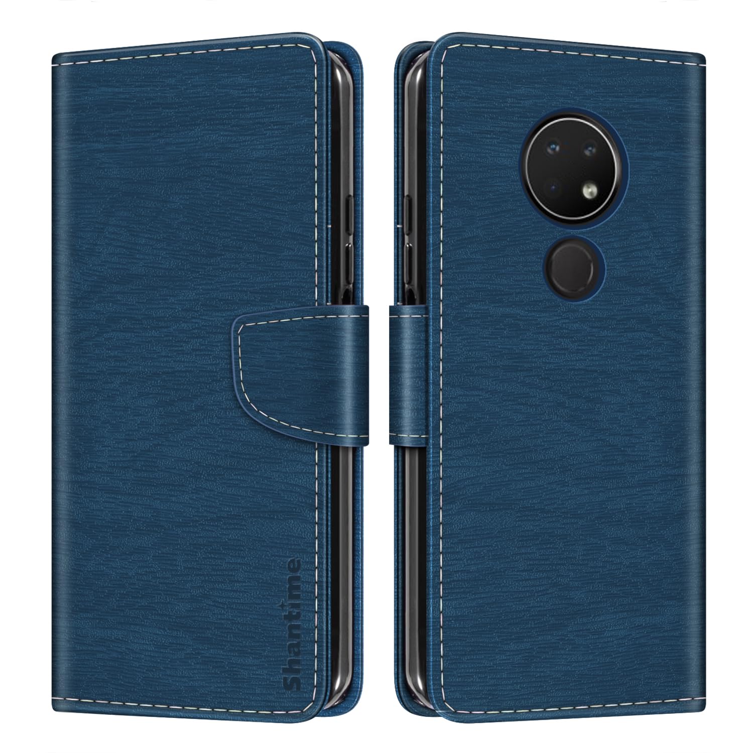 Leather Wallet Case Compatible with Nokia 7.2, Colorful Flip Cover with Card Holders Magnetic Closure Full Protection Shell(Blue)