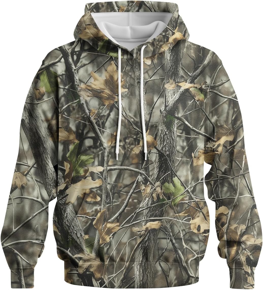 CZLBTFTP Men's Hunting Camo Long Sleeve Hoodie Sweatshirt