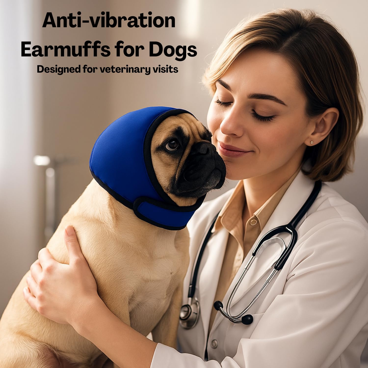 Flavizo Blue Dog Ear Muffs, Comfortable Noise Protection Ear Cover for Eating, Swimming, Therapy, Adjustable Dog Ear Protector, Stress-Reducing Ear Muffs for Dogs for Noise Cancelling 4