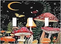 Vista 119 de Mid Century Morden Boho - Placa de pared para interruptor de luz dúplex de 1 banda, placa frontal decorativa eléctrica para receptáculo para baño