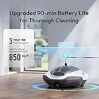 Vista 5 de Bubot 300P Pool Vacuum, Cordless Robotic Pool Cleaner, Superior Suction, Smart Senor, DirtLock 2.0, 90-Min Runtime for Above-Ground Flat Pools up to