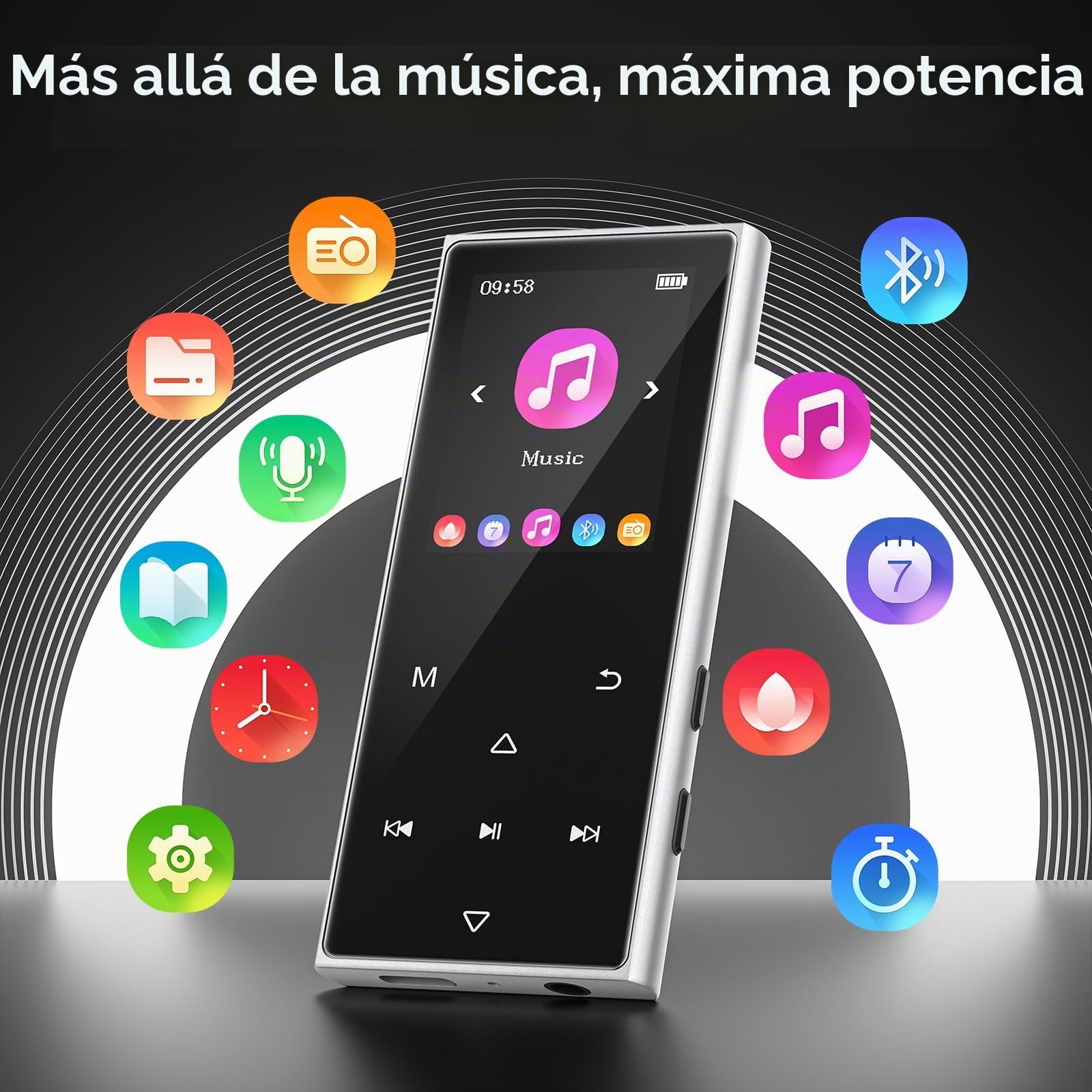 Reproductor MP3 Bluetooth 5.3, Reproductor MP3 Niños 128 GB con Altavoz