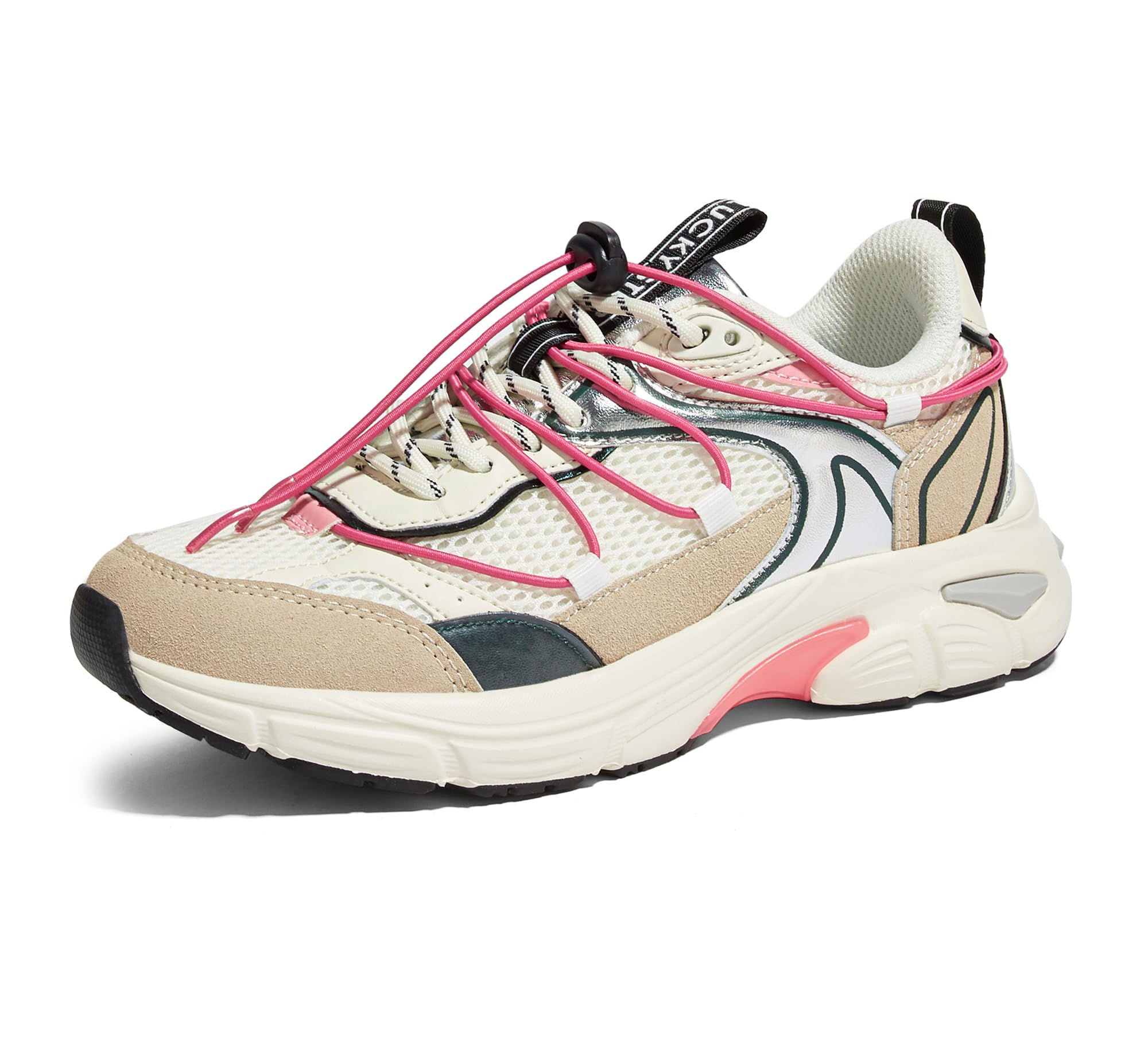 LUCKY STEP Zapatillas Deportivas Mujer con Plataforma, de Malla y Cordón Ajustable para Running, Gimnasio, Trabajo y Estilo de Vida Casual y Deportivo