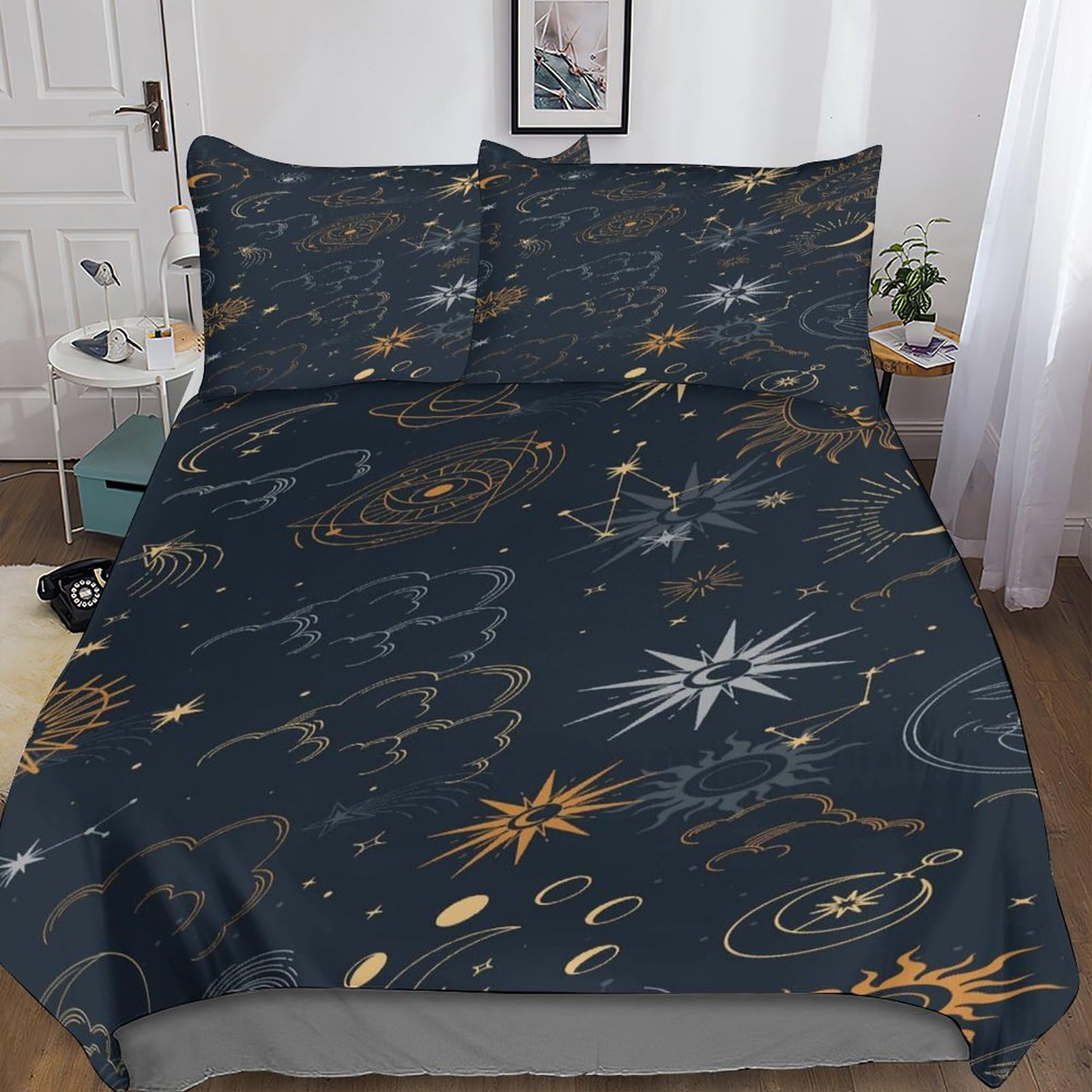 Housse de couette Cosmos 3D lit King parure de lit microfibre 220x240cm