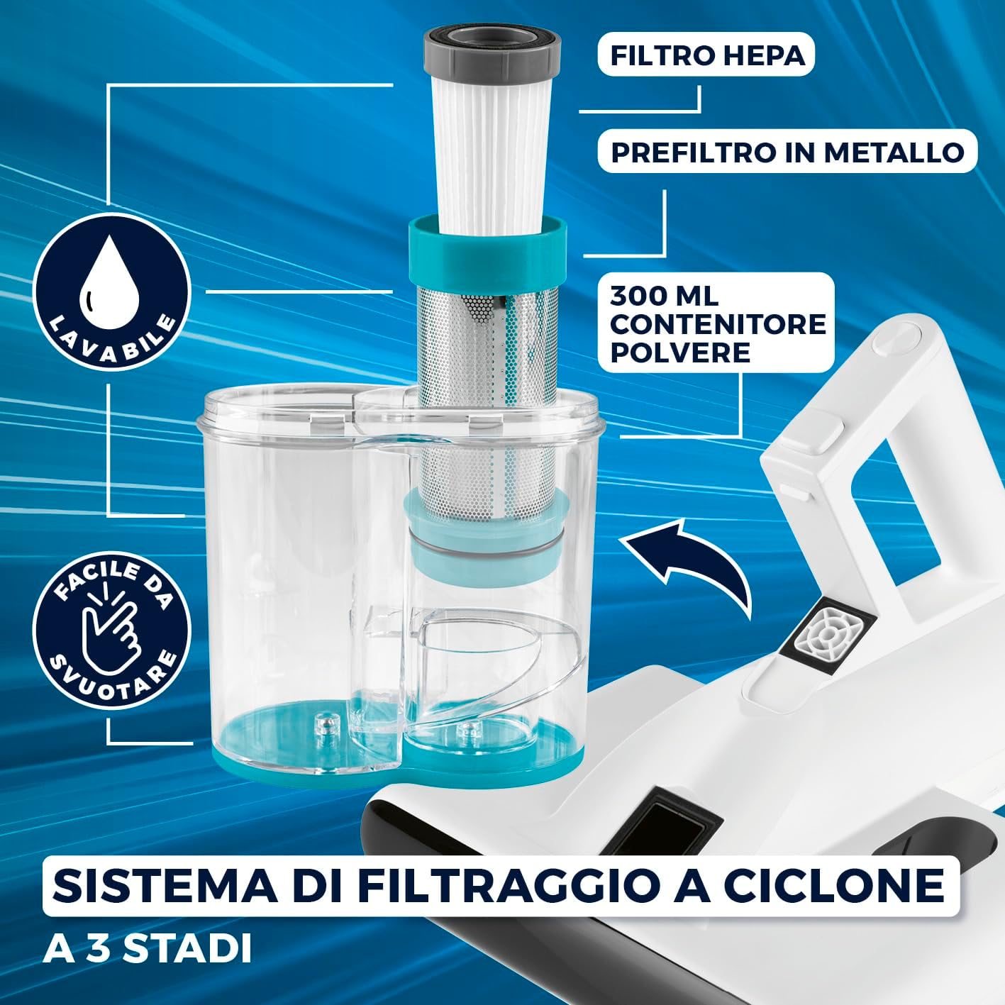 CLEANmaxx 3-stage cyclone filtration system
