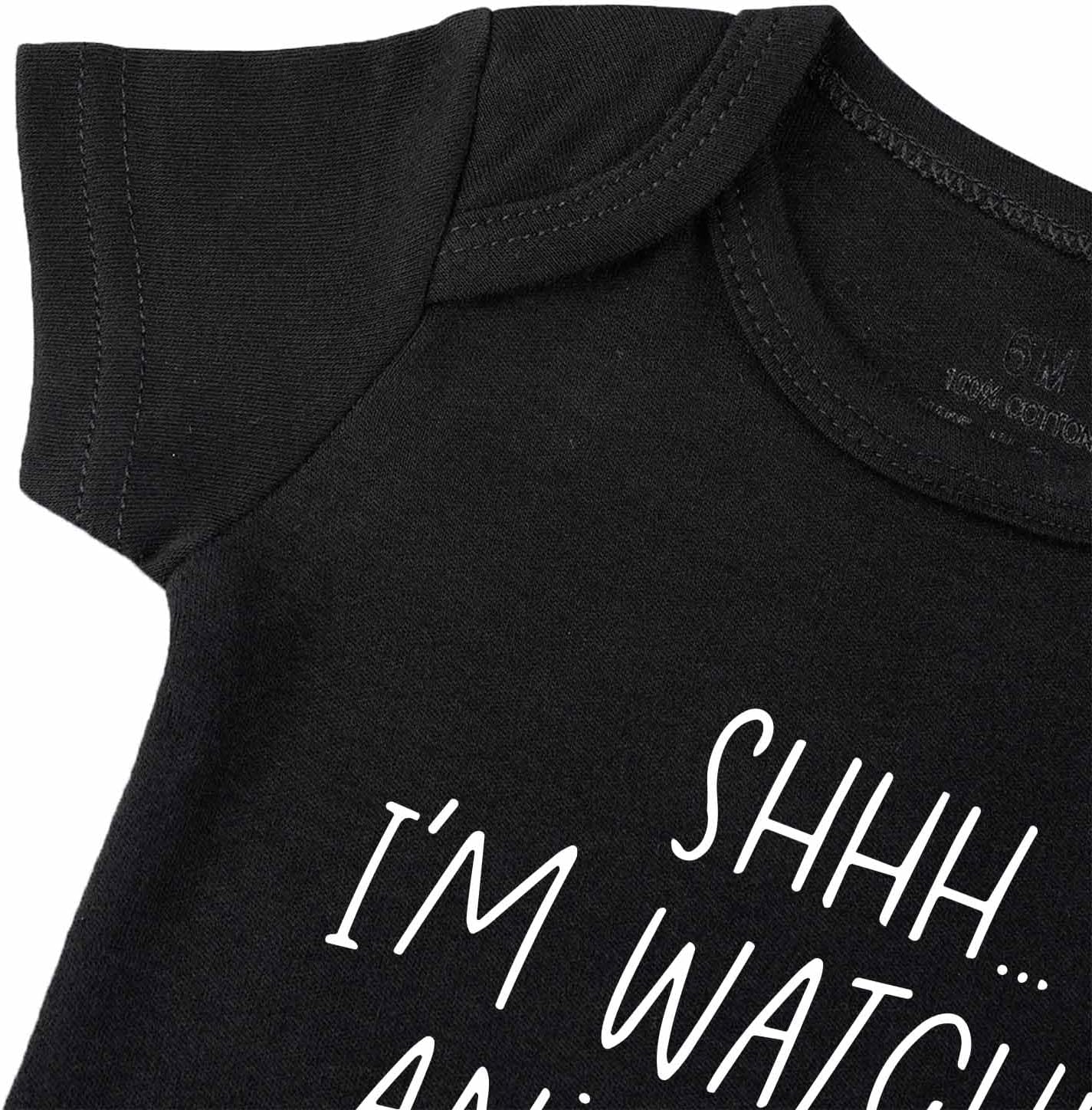 Shh I'm Watching Anime with Daddy Baby Bodysuit Funny Baby Bodysuit Unisex