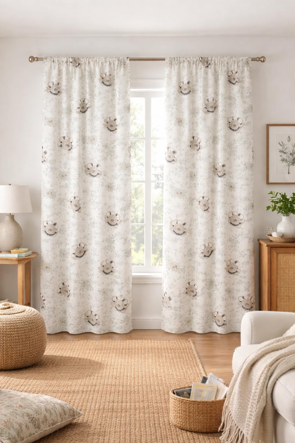 THE LINEN COMPANY Cotton Linen Solid Sheer Window Curtain with Rod Pocket Design, 4 Feet Length, Lightweight Breathable Fabric, Elegant Navy Mini Koala Color, Living Room & Bedroom Curtain, Pack of 2.