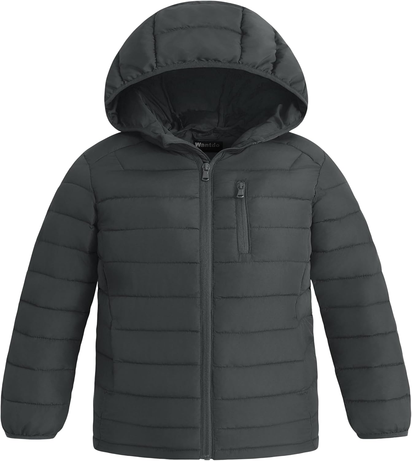wantdo Boy's Light Puffer Jacket Packable Winter Jacket Windproof Hooded