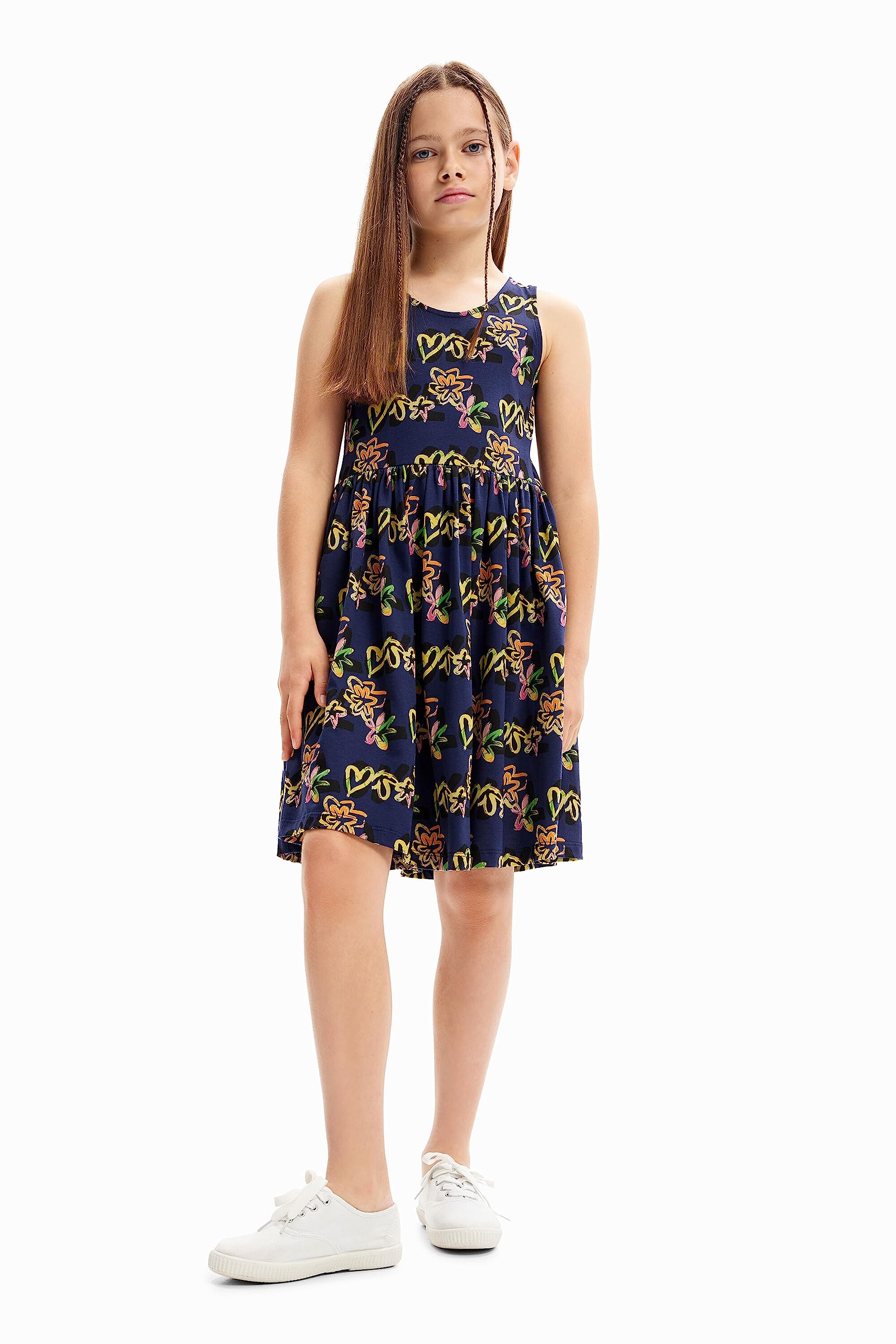 Desigual Girl's Vest_TESS 5000 Navy Dress, Blue, 12 Years