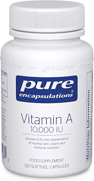 Pure Encapsulations Vitamin A 10,000 IU, 120 Softgel Capsules