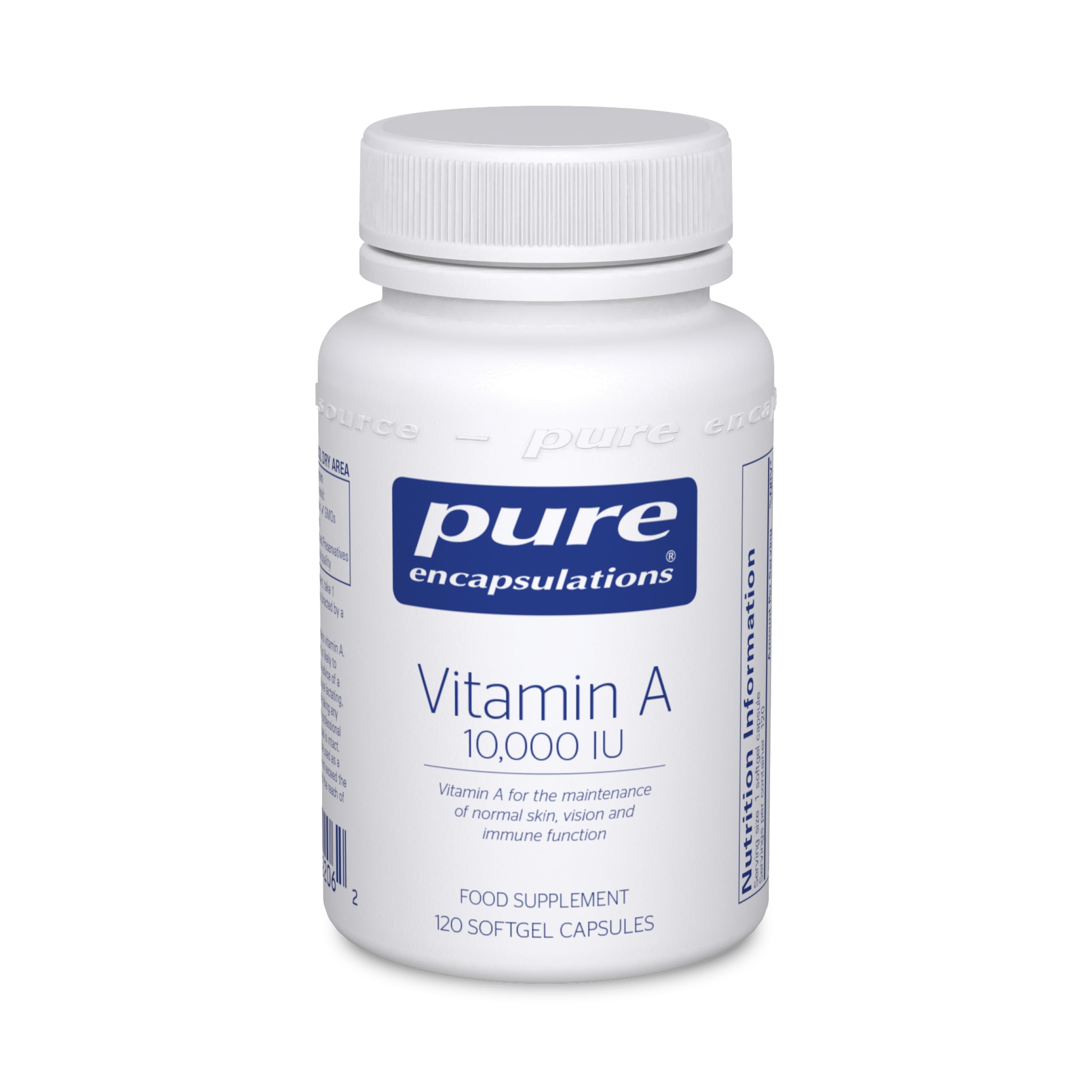 Vitamin A 10,000 IU - Cod Liver Oil - Supports The Maintenance of Normal Skin, Vision and Immune Function - 120 Softgel Capsules