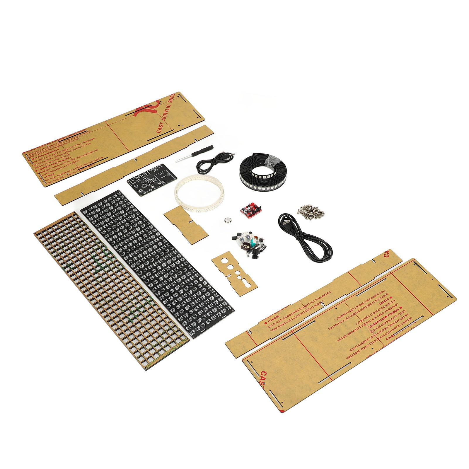 Kit di Saldatura per Orologio Digitale Dimmerabile RGB a Colori con Controllo Vocale per gli Appassionati di Elettronica Plastica ABS 32x8 Dot