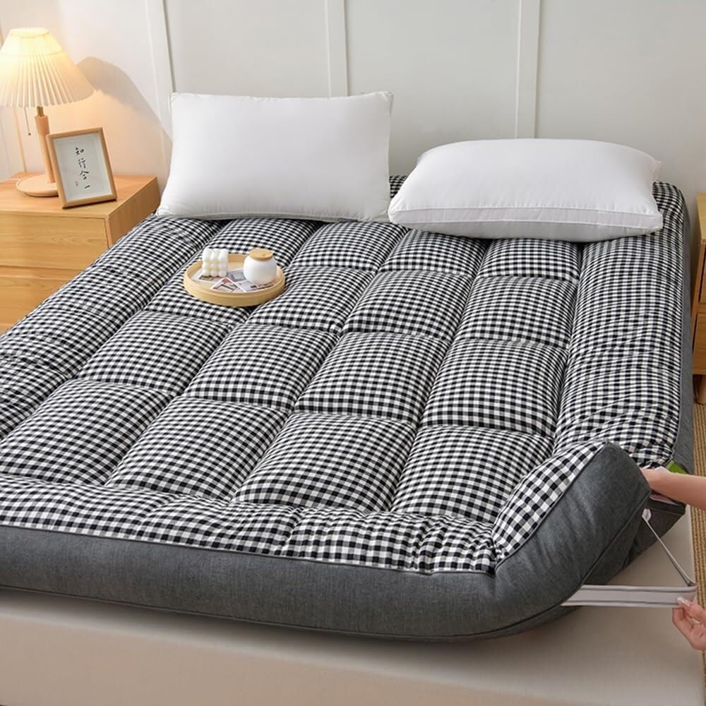 Futon Plegable Tatami Japones Colchón De Futón Engrosar Colchon Cómodo Suave Piso Portátil Cama De Invitados Colchón De Camping Tatami De Piso Respirable Colchn De Futn,Negro,120 * 200cm