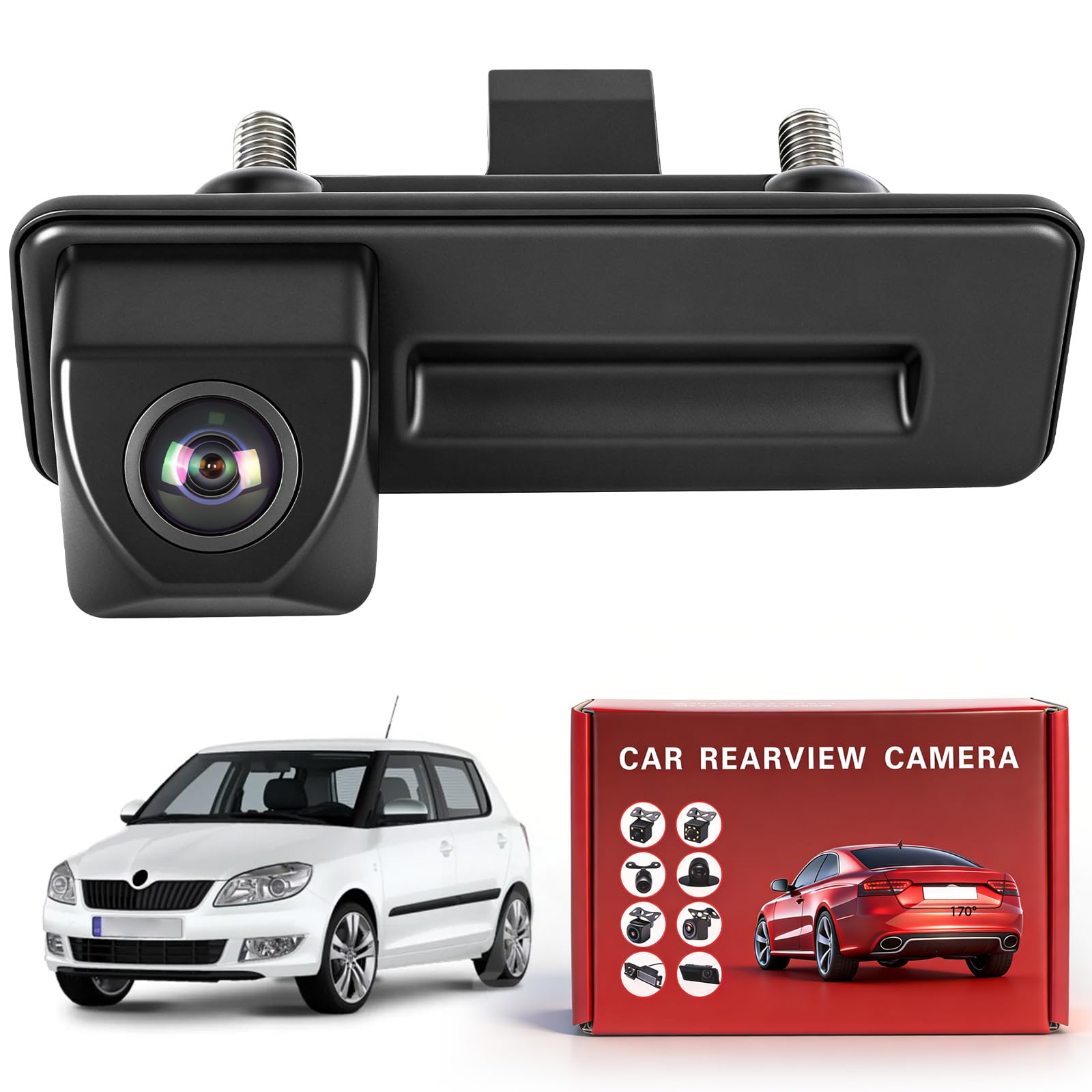HD 1080P Caméra de Recul de Voiture Remplacement pour Skoda Fabia Audi A1 A3 2012-2015 Yeti Superb Roomster 2010-2016, Grand Angle de 170 Degrés, Vision Nocturne de Voiture