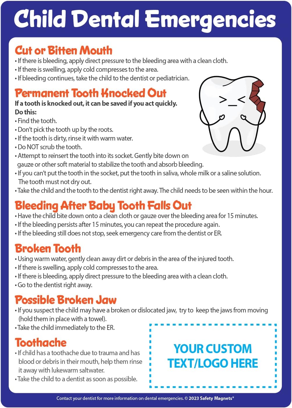 Safety Dental Emergencies Custom Fridge