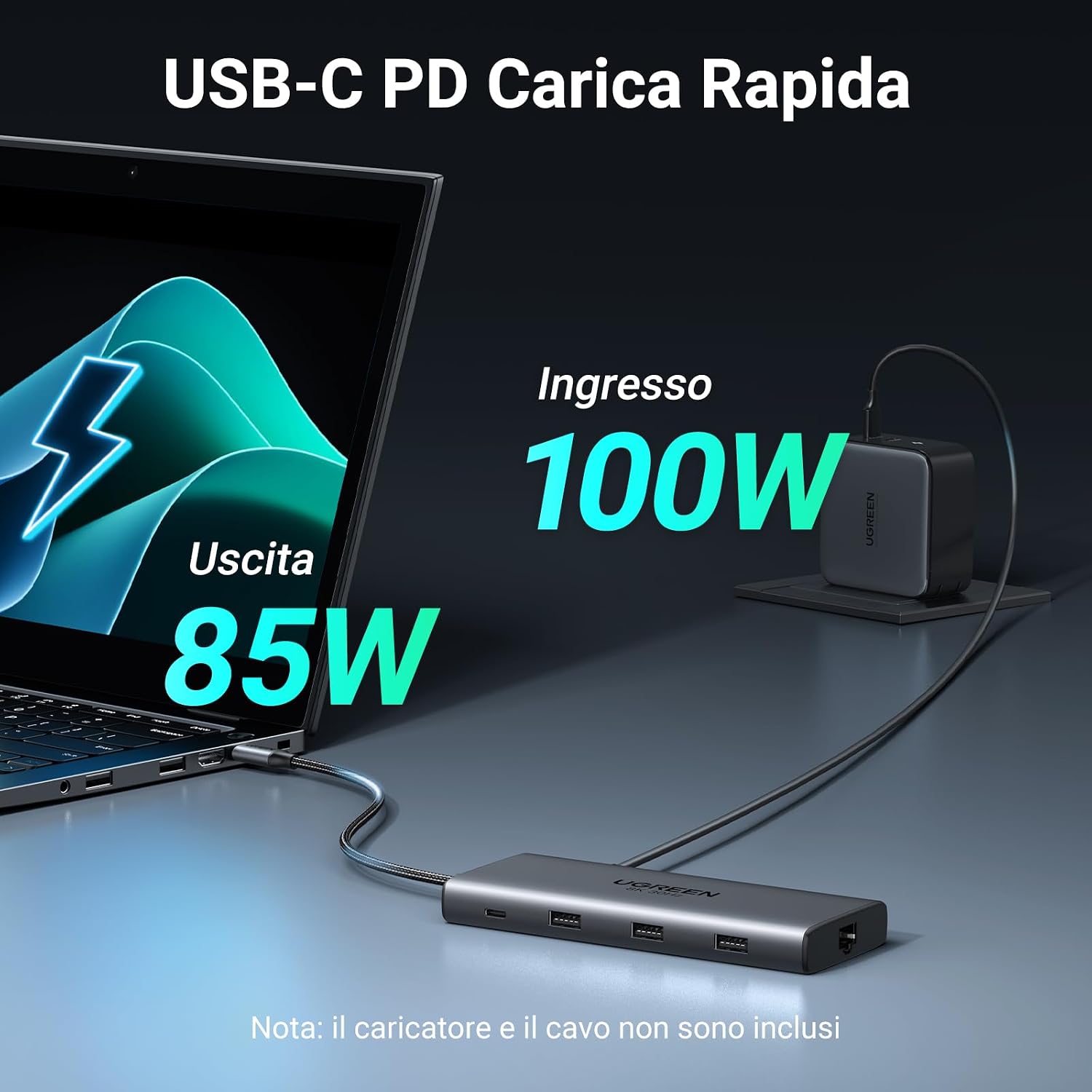 Revodok Pro 210 Hub USB C 10 in 1 Docking Station Doppio Display | 2 HDMI - Hub USB - Immagine 5