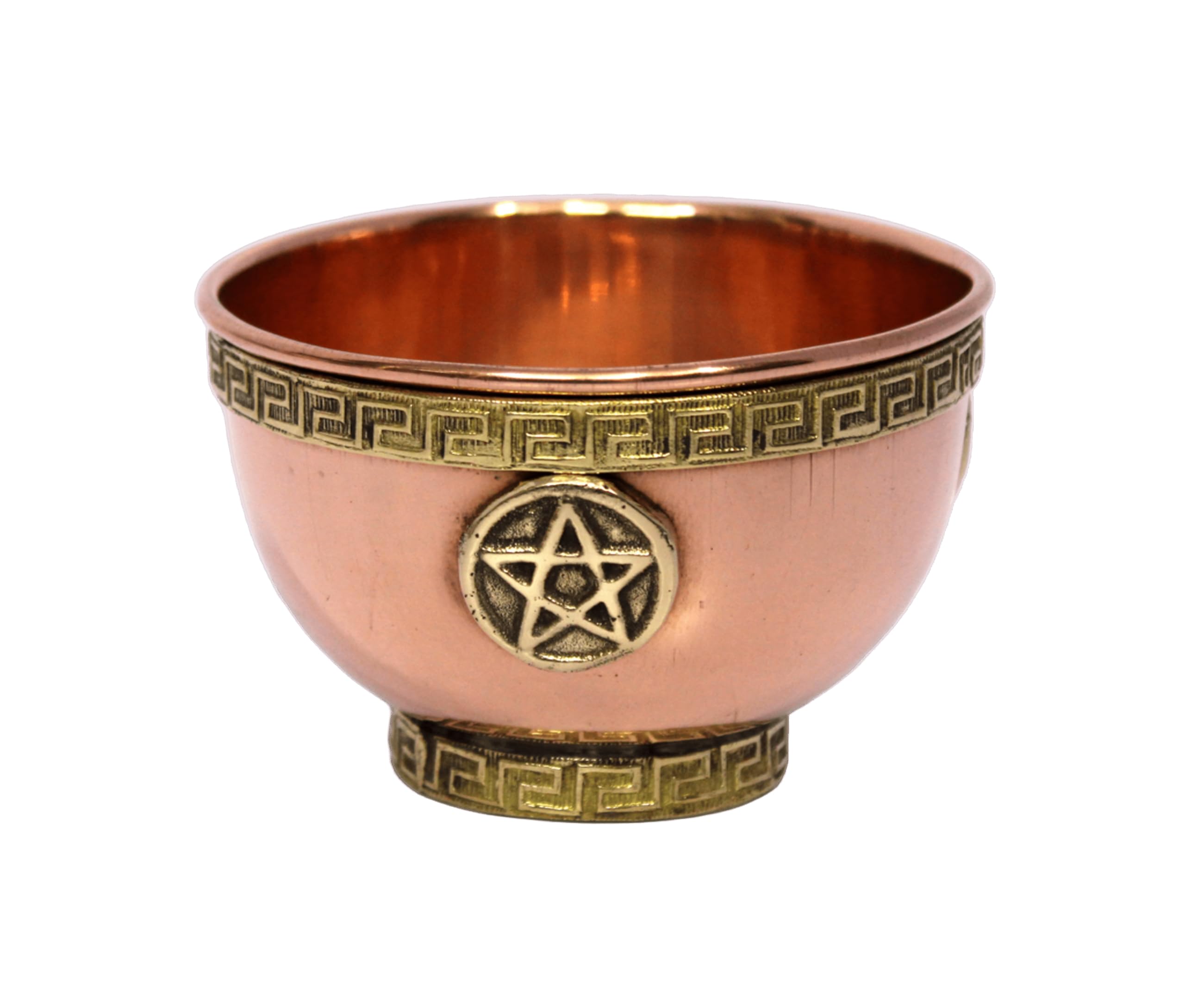 eSplanade 3-inch Copper Offering Altar Bowl with Compassion Design | Ritual Use, Incense Burner, Smudging Decorative Bowl for Home Decor, Housewarming Gift. (Pentacle)
