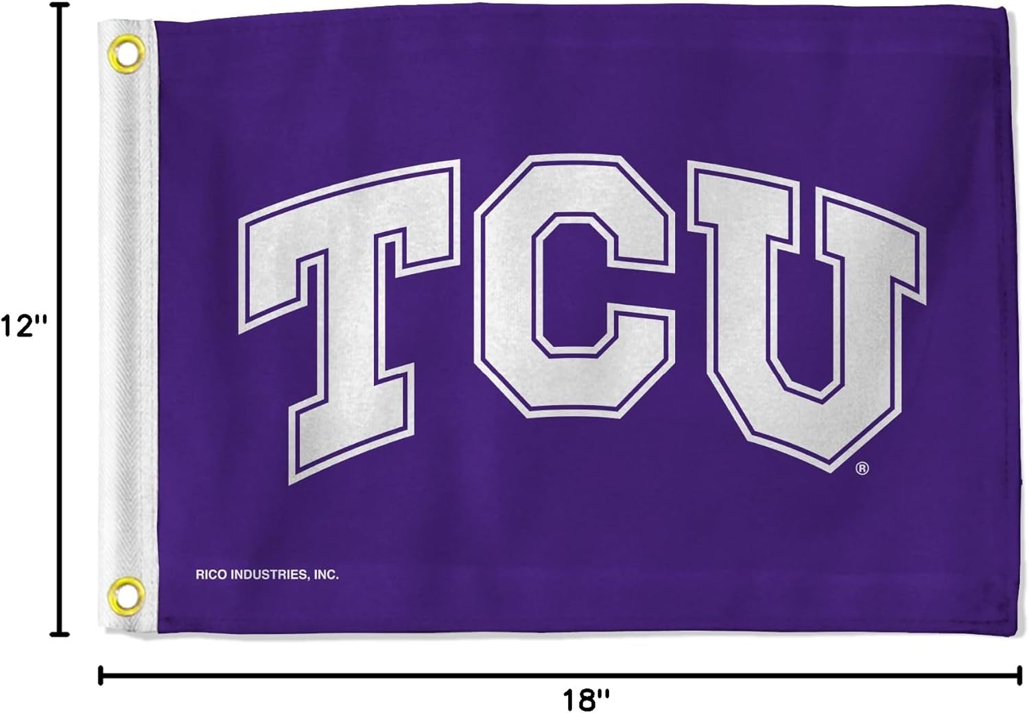 Rico Industries NCAA TCU Horned Frogs Purple 12" x 18" Utility Flag - Double Sided - Great for Boat/Golf Cart/Home ect.