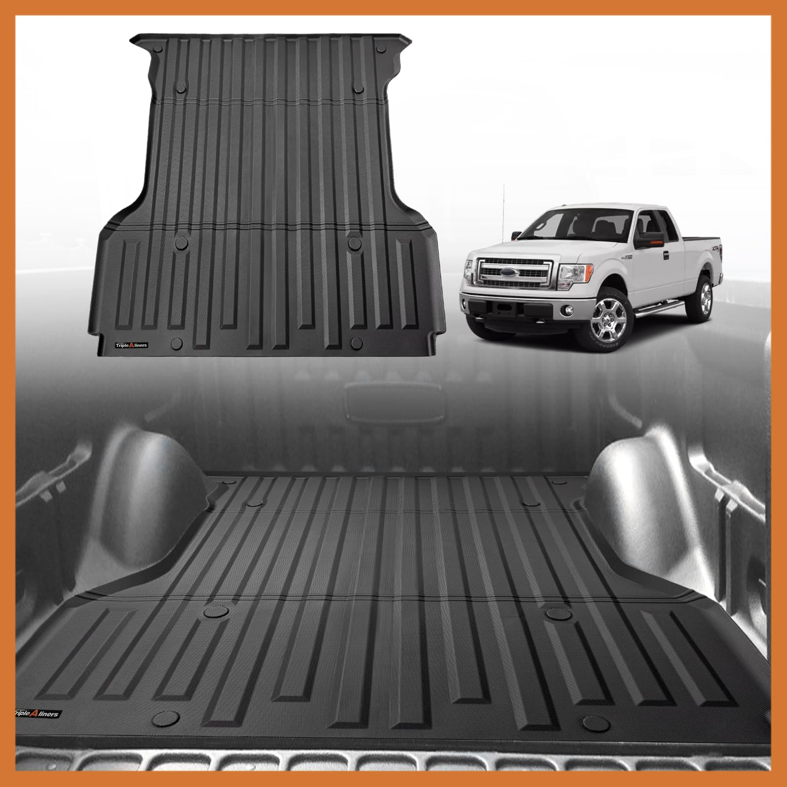 Truck Bed Mat Compatible with 2004-2014 Ford F150 Accessories 5.5FT Vehicle Bed Mat Perfectly Flush All Weather Protection TPE Heavy Duty Pickup Car Bed Cargo Mat