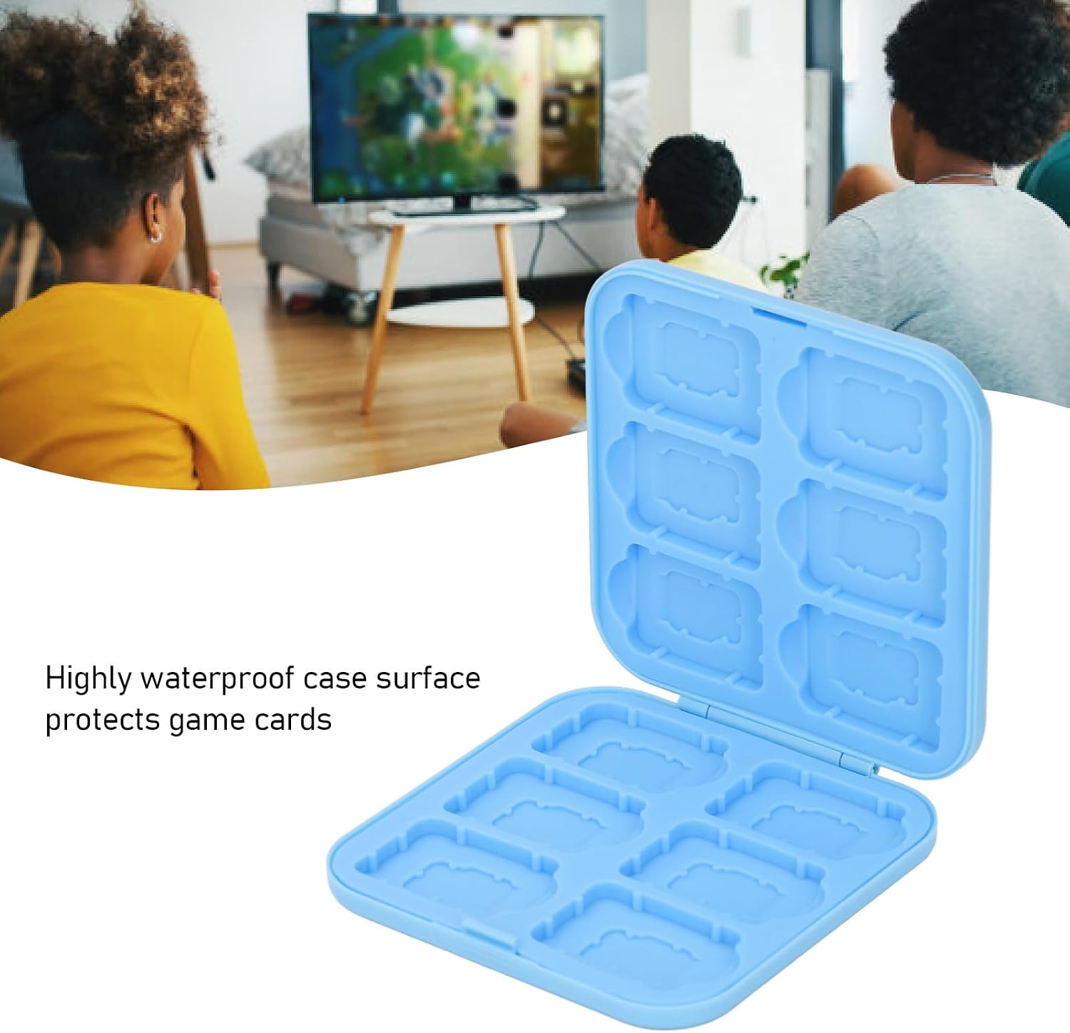 goodstumbler 12 in 1 Game Card Case Universal Compatible with Nintendo Switch: 12 Cartridge Slots Silicon Game Storage Holder for Storage Card SDHC Memory Card and More (Blue)