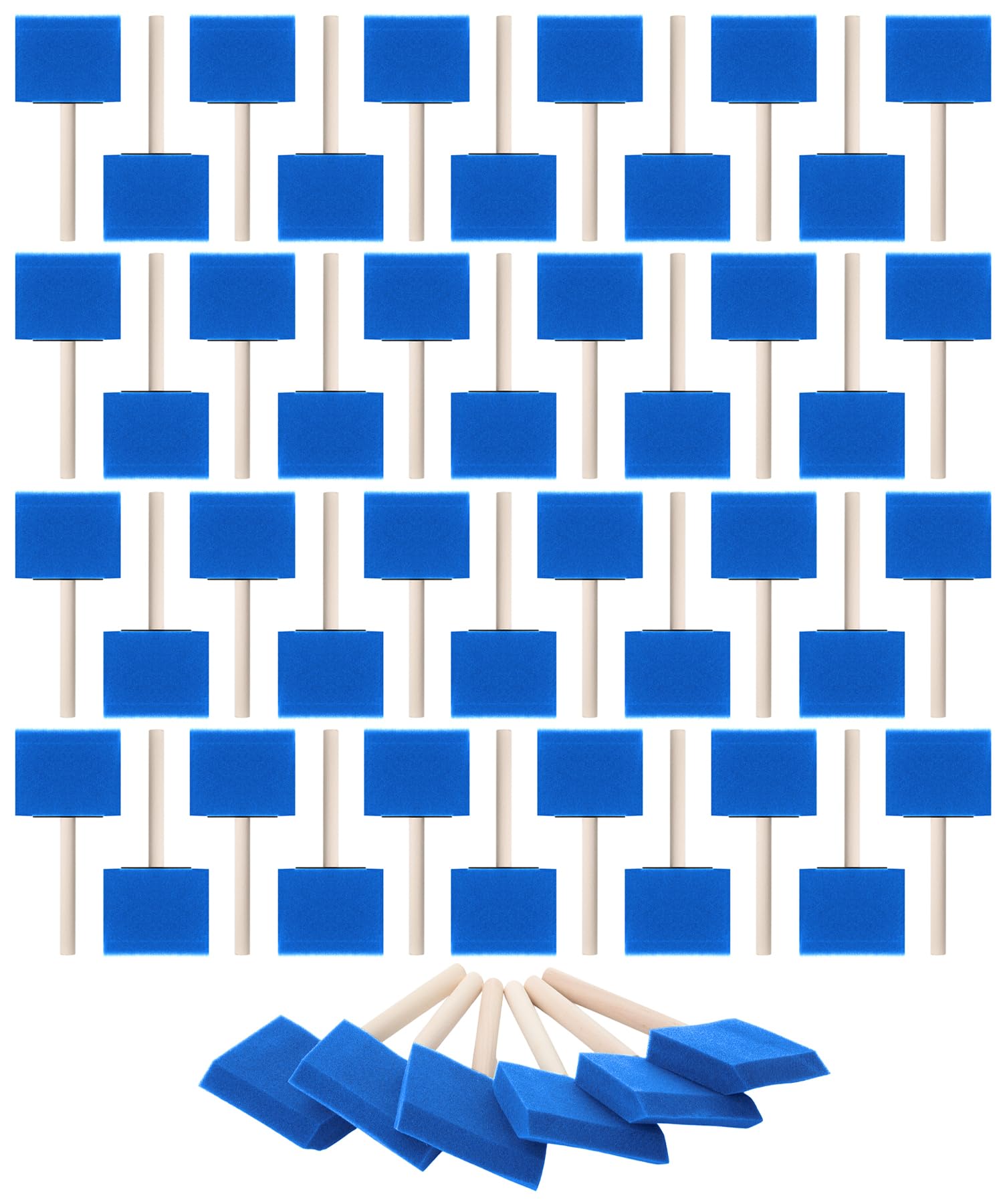 Bates- Foam Paint Brushes, 3", 50 Pack, Blue Sponge Brushes for Painting, Sponge Paint Brush
