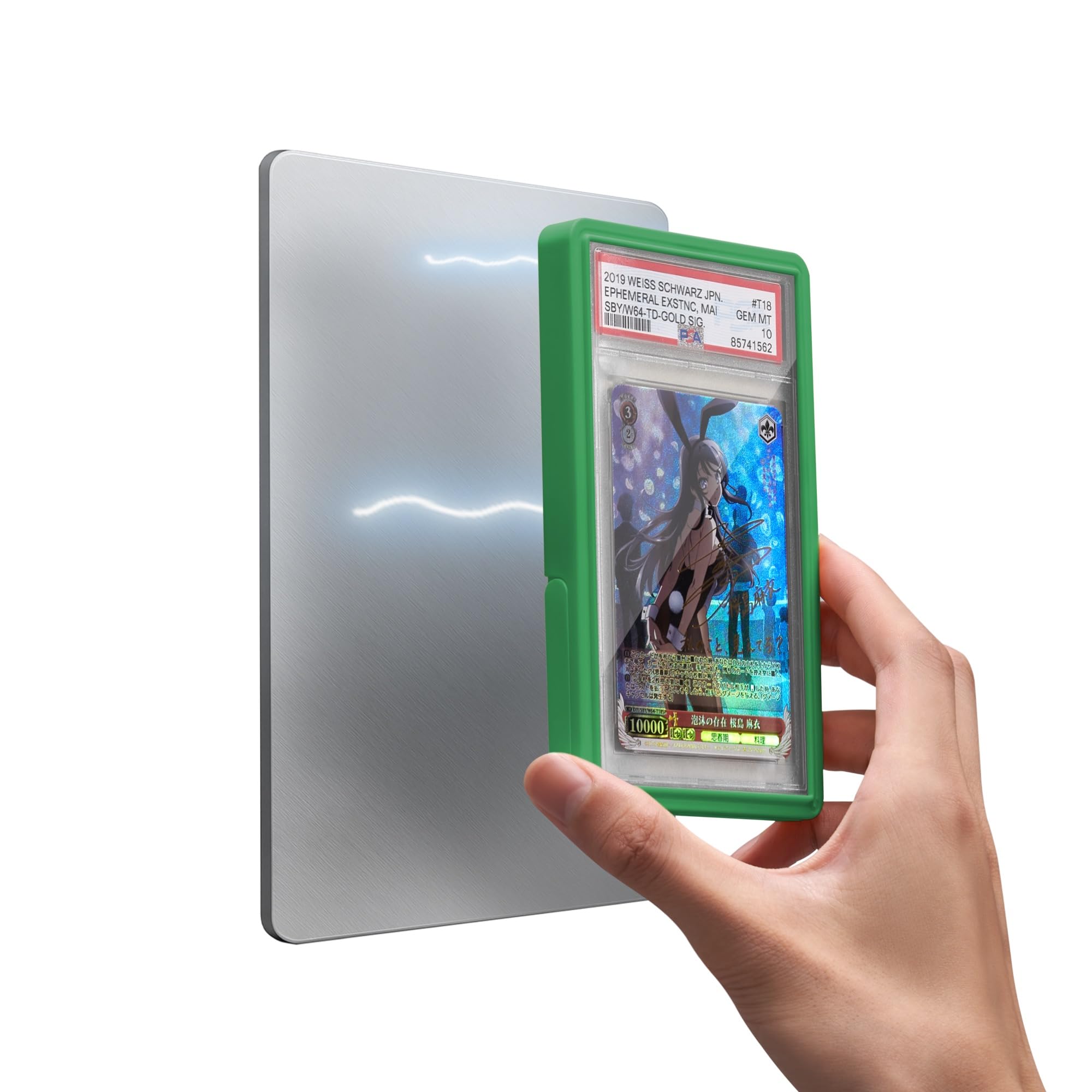 Mage Tech Fern Collector Graded Card Guard Case For Psa Slab Protector – Snap To Steel/Iron, Built-In Stand, Magnetic Display, Stackable, Fits Psa & Pcg, Tpu & Pc – Single-Sided (3. Plus 1Ct, )