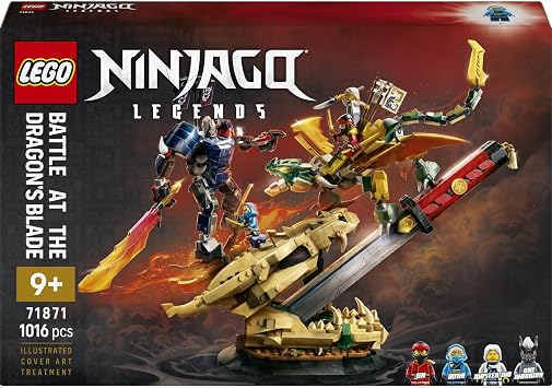 LEGO NINJAGO Ejderha Kılıcı Savaşı 71871-9 Yaş ve Üzeri Çocuklar için Jin, Mira, Usta Ivo ve bir Oni Savaşçısı Minifigürleri İçeren Yaratıcı Oyuncak Yapım Seti, Eğlenceli Hediye Fikri (1016 Parça)
