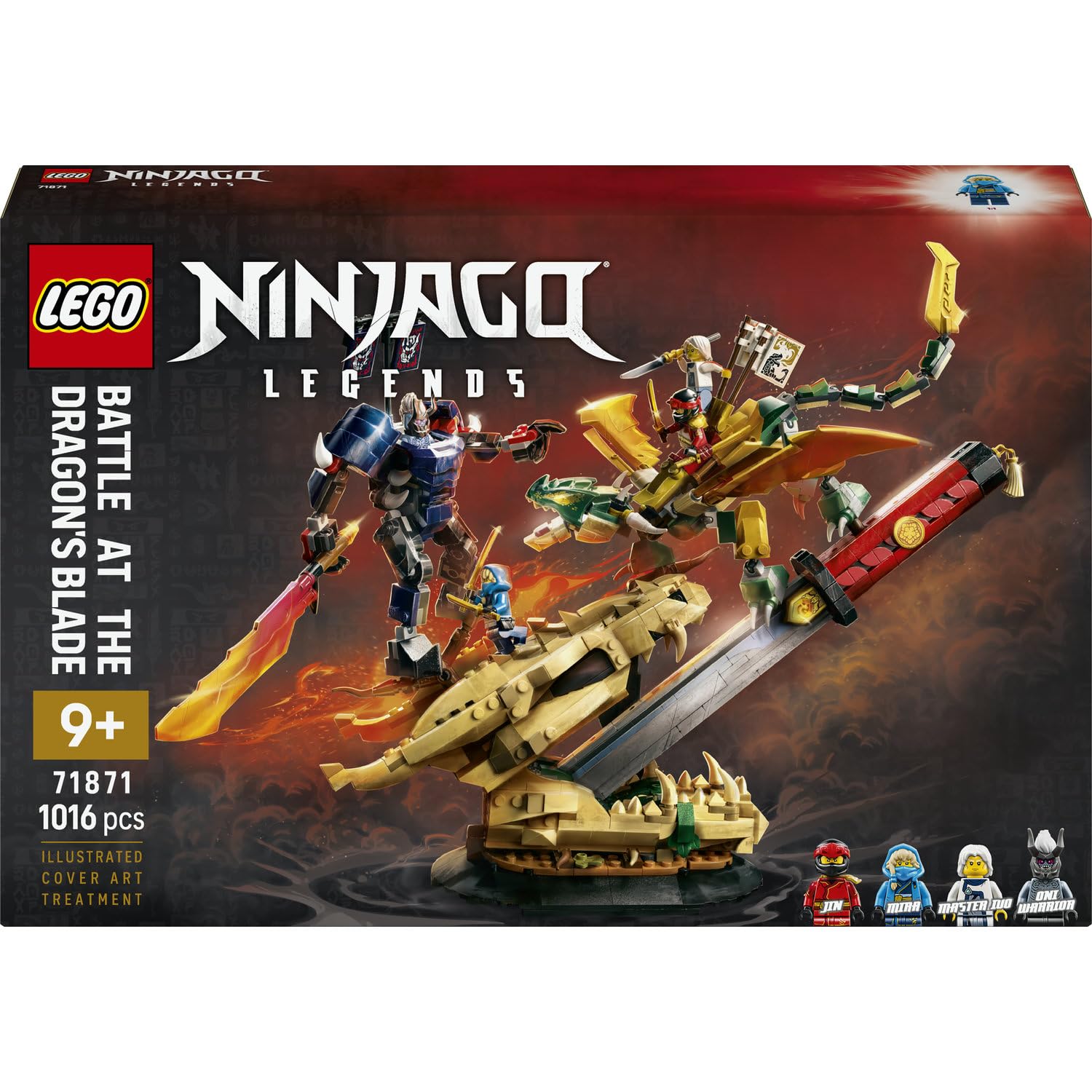 LEGO Ninjago Battle at the Dragon's Blade 71871 | Toys for 9+ Year Old Boys, Dragon & Ninja Mech Action Figure, 4 Minifigures with Katanas, Room Decor, Gift Idea, 1016 Pieces