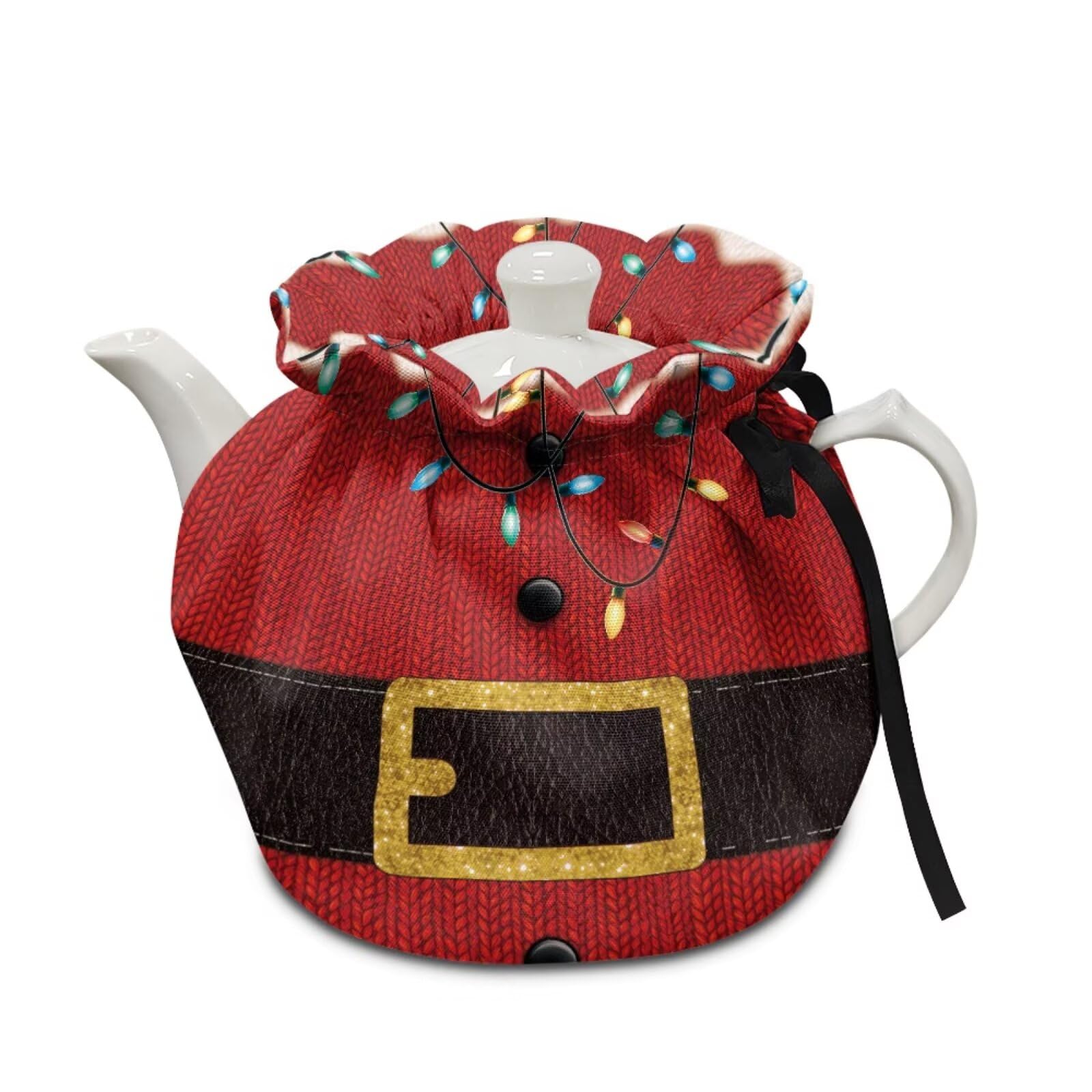 Santa Claus Tea Cozy Insulated Christmas Kitchen Kettle Cover Farmhouse Tea Pot Dust Cover for Keeping Warm Teas Cosies Home Kitchen Decor for Holiday
