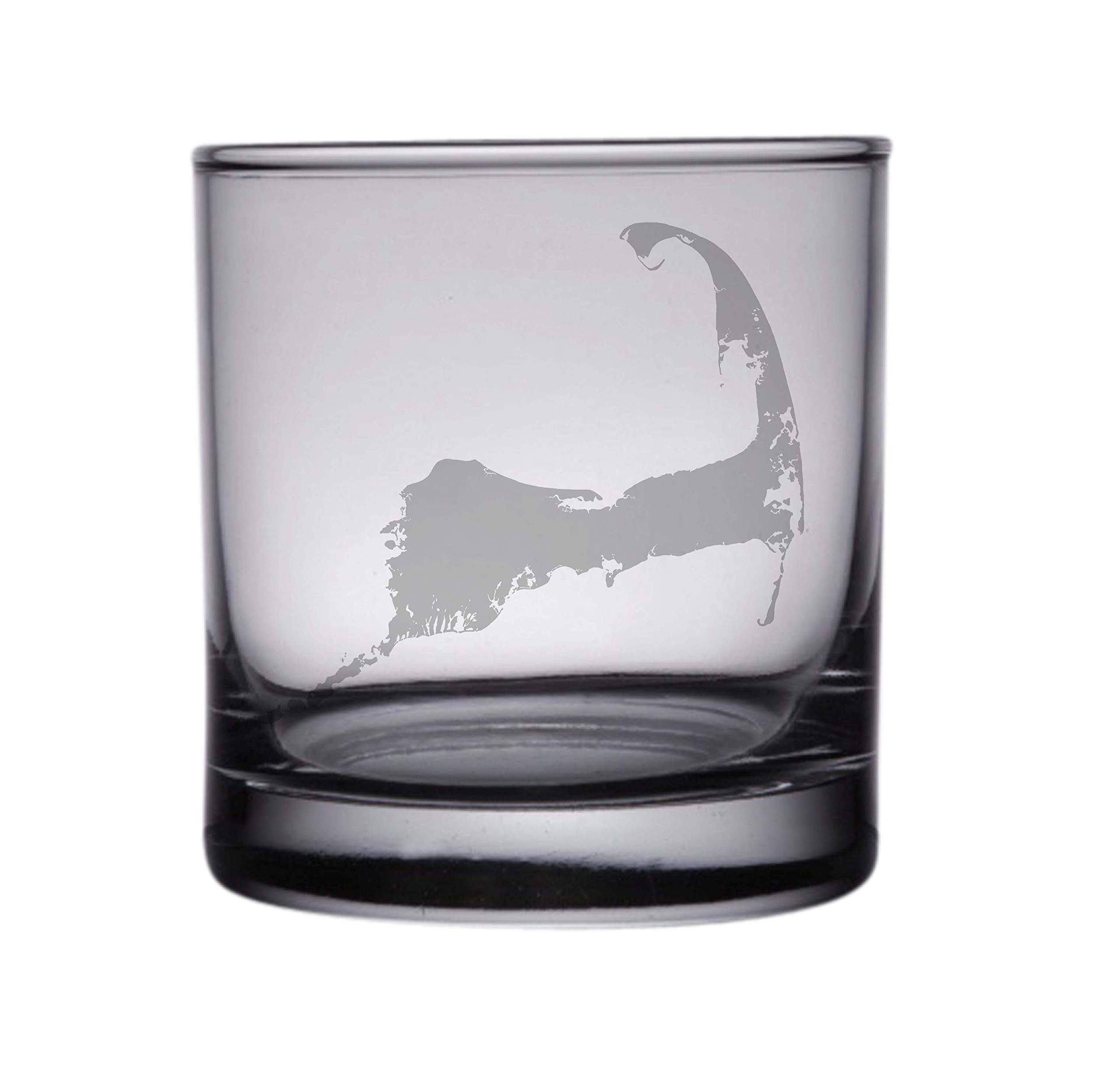 Cape Cod Map - Engraved Rocks Glasses Set of 2
