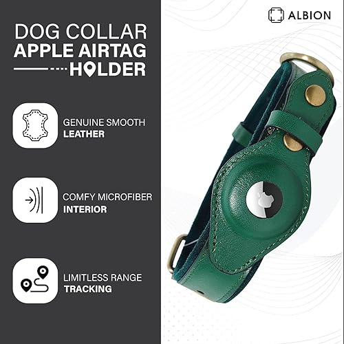 AirTag - Collar de perro para Apple AirTag - Collar de cuero para perro con soporte para AirTag de Apple - Collares inteligentes para perro - Collar