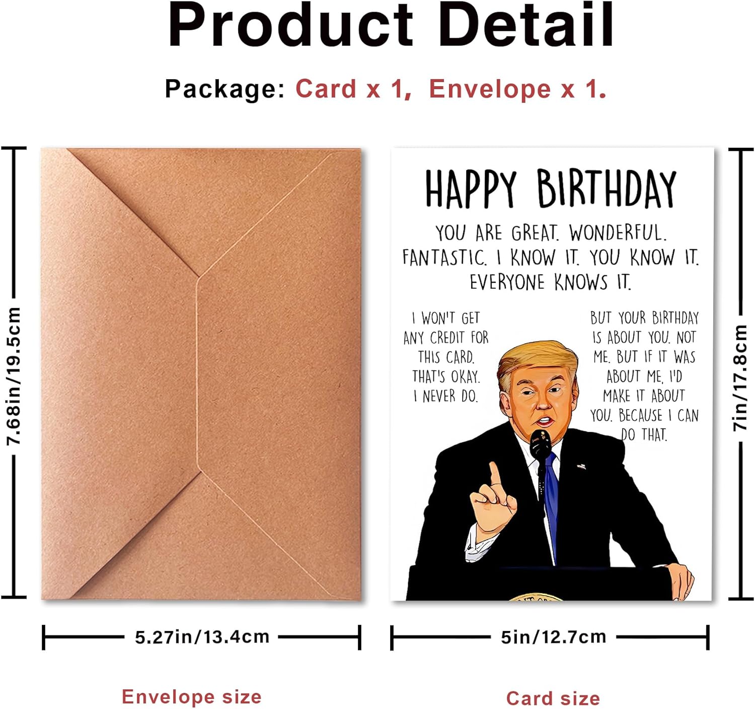 Funny Birthday Card for Men | Women, Humorous Birthday Card for Dad or Mom, Happy Birthday Cards for Husband Wife, Trump Birthday Cards, Birthday Gifts for Men | Grandpa | Friend | Dad | Women | Sister | Grandma, Birthday Decorations for Husband Wife, Unique Bday Gifts Ideas for Him Her - Image 2