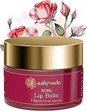 Ayurvedic Rose Petal Lip Balm For Dry & Chapped Lips With Kokum Fruit, Rose Flowers and Almond Oil | Lip UV Protection & Nourishment | Lip Balm with SPF for Soft Pink Lips, 15 gram