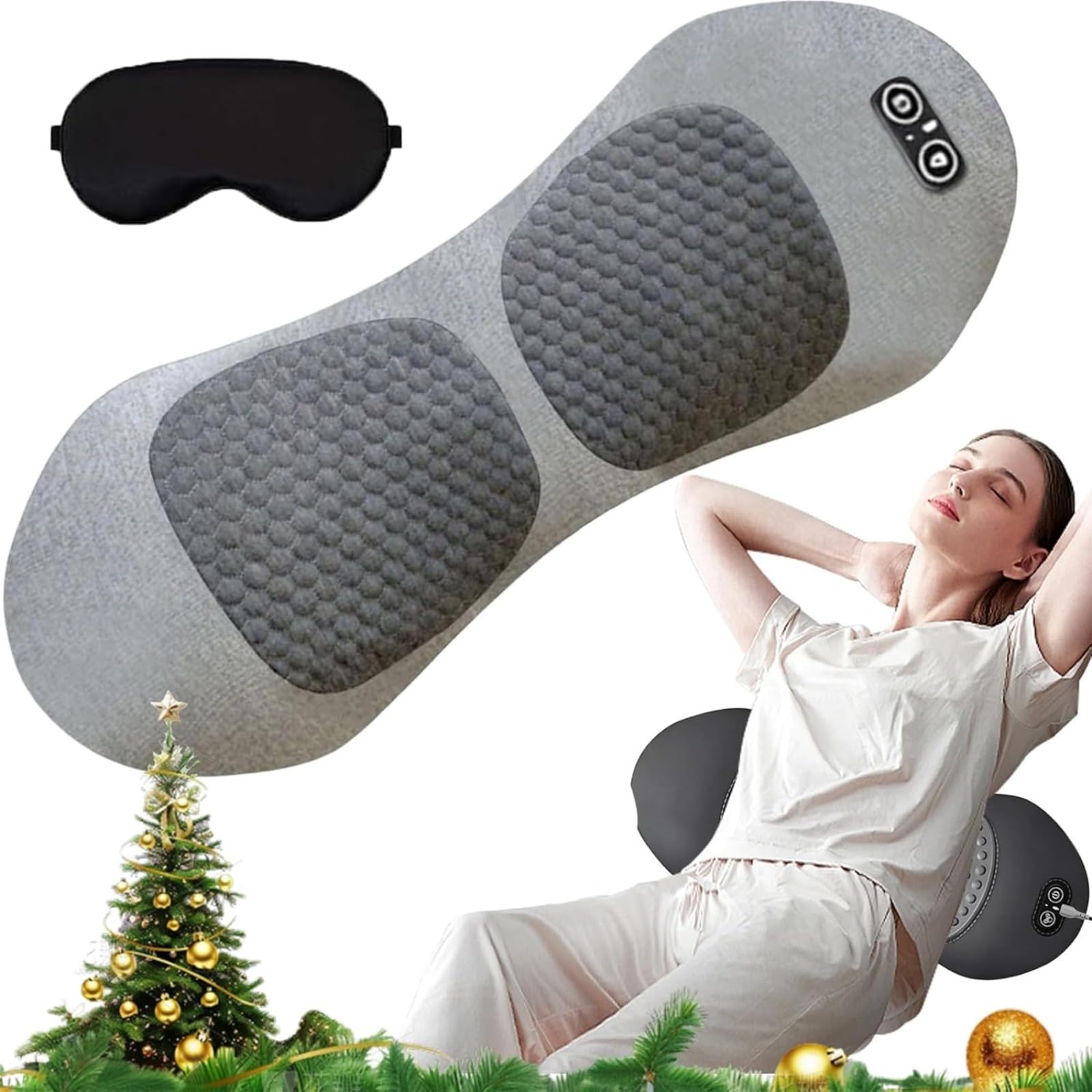 Triple Fusion Rückenmassagegerät – vibrierendes, beheiztes ergonomisches Rückenmassagegerät mit Mehrpunktunterstützung, erweitertes Design für Rückenschmerzlinderung und Schlafkomfort