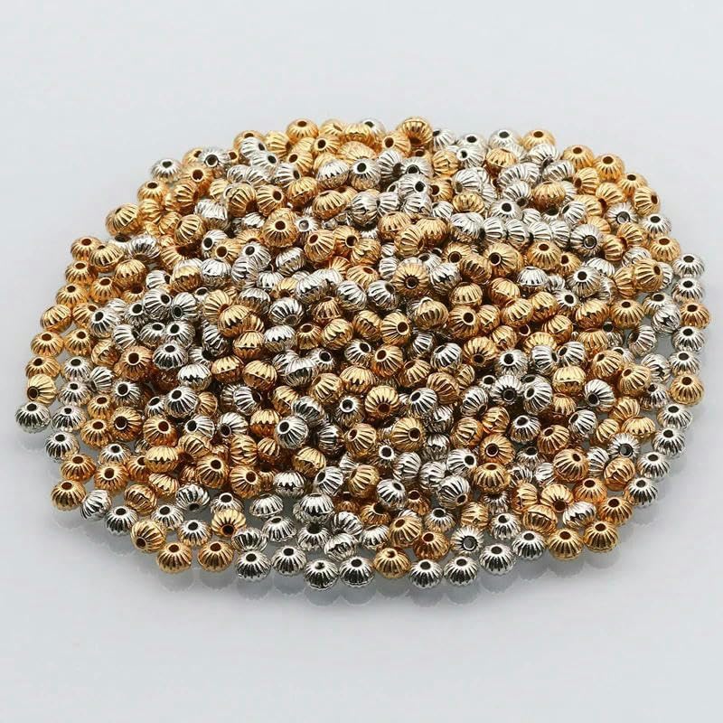 Perline Distanziatrici Sciolte In Ottone Dorato E Argento - Foto 4