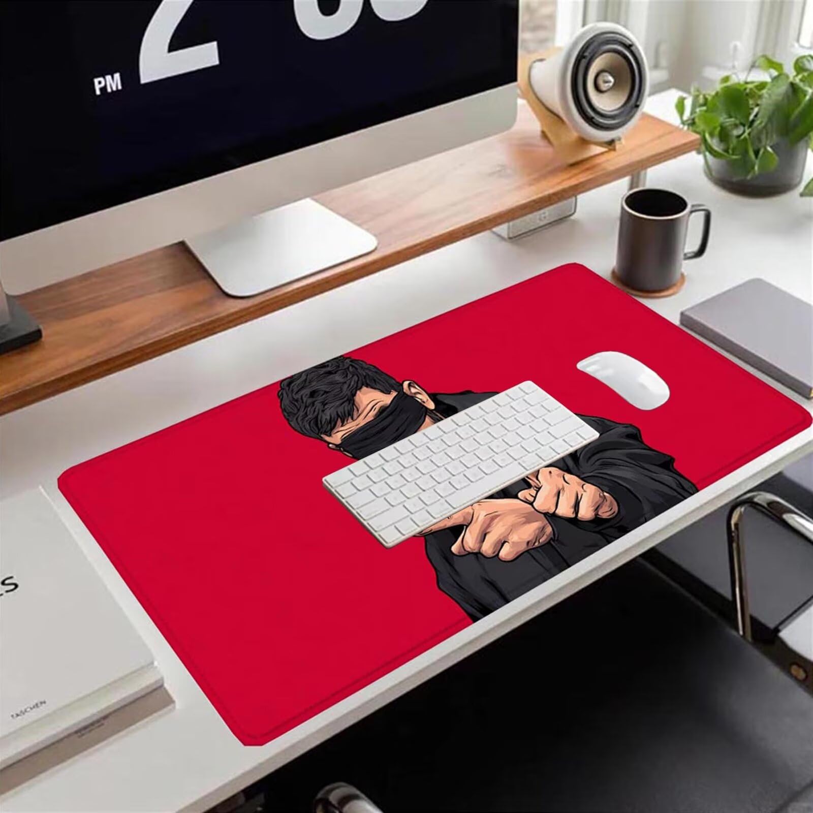 Gamingowa podkładka pod mysz 1200 x 600 x 3 mm, XXL, wodoszczelna, odporna na ścieranie, z przyszytymi krawędziami, czerwona, podkładka na biurko, poprawia prędkość i precyzję do komputera, laptopa