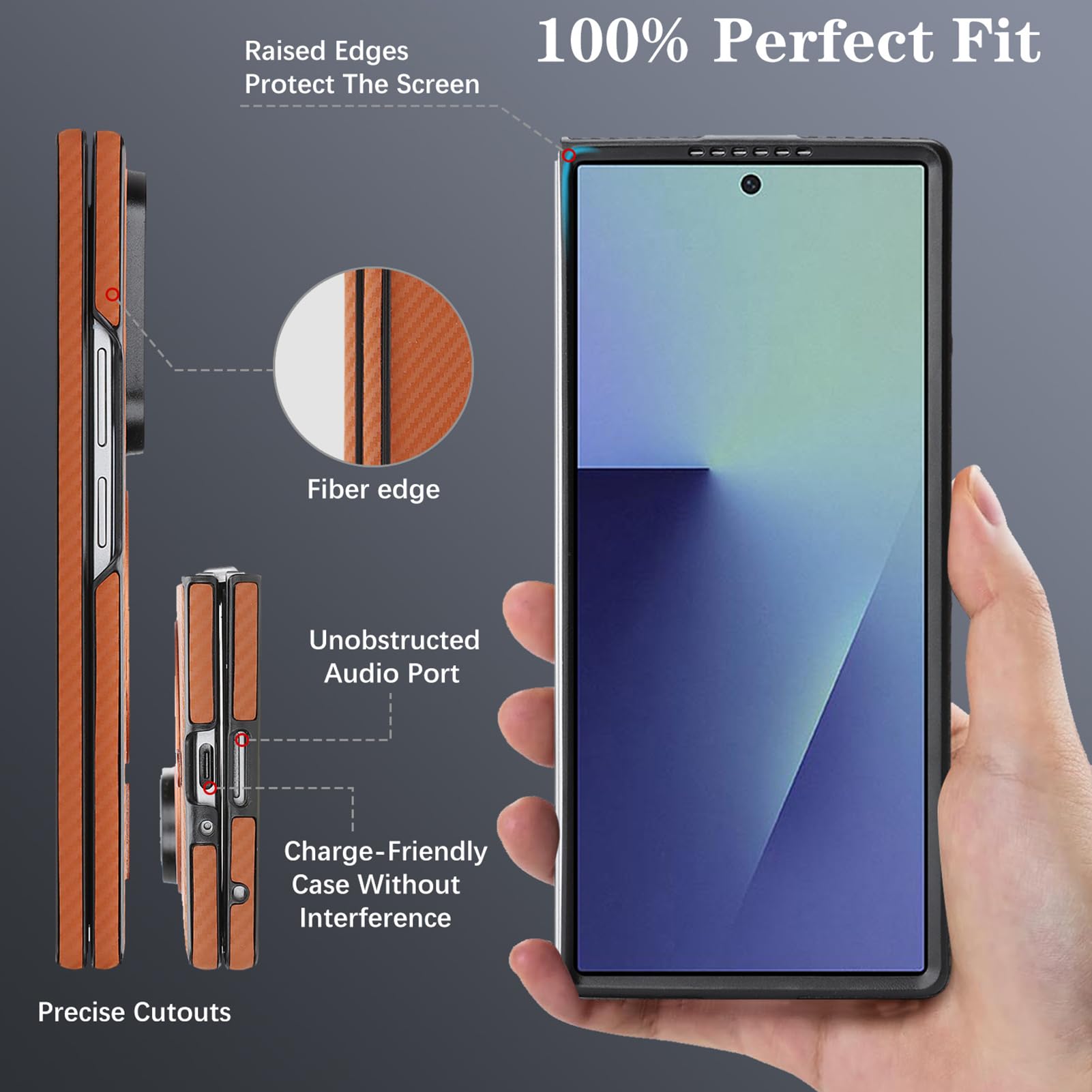 Custodia Antishock Per Samsung Galaxy Z Fold 8 Ultra, Carbonio Slim