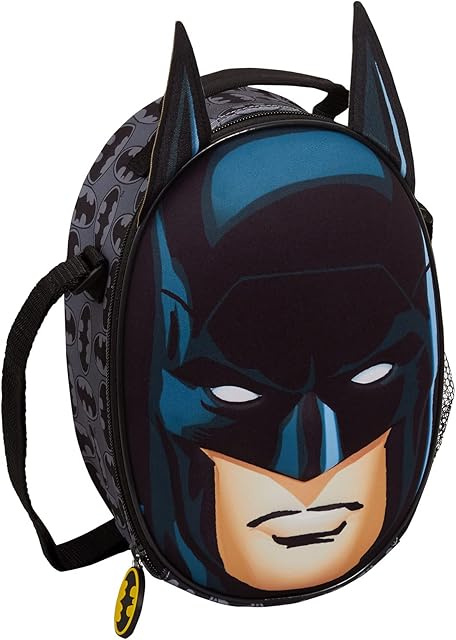 DC Comics Batman Lunch Bag for Kids 3D Lunch Box Boys School Lunchbag Travel Insulated Cool Bag with Drinks Holder - Fresh Hot or Cold Sandwich Box Batman Cool Bag Thermal Lunch Bag Batman Gifts