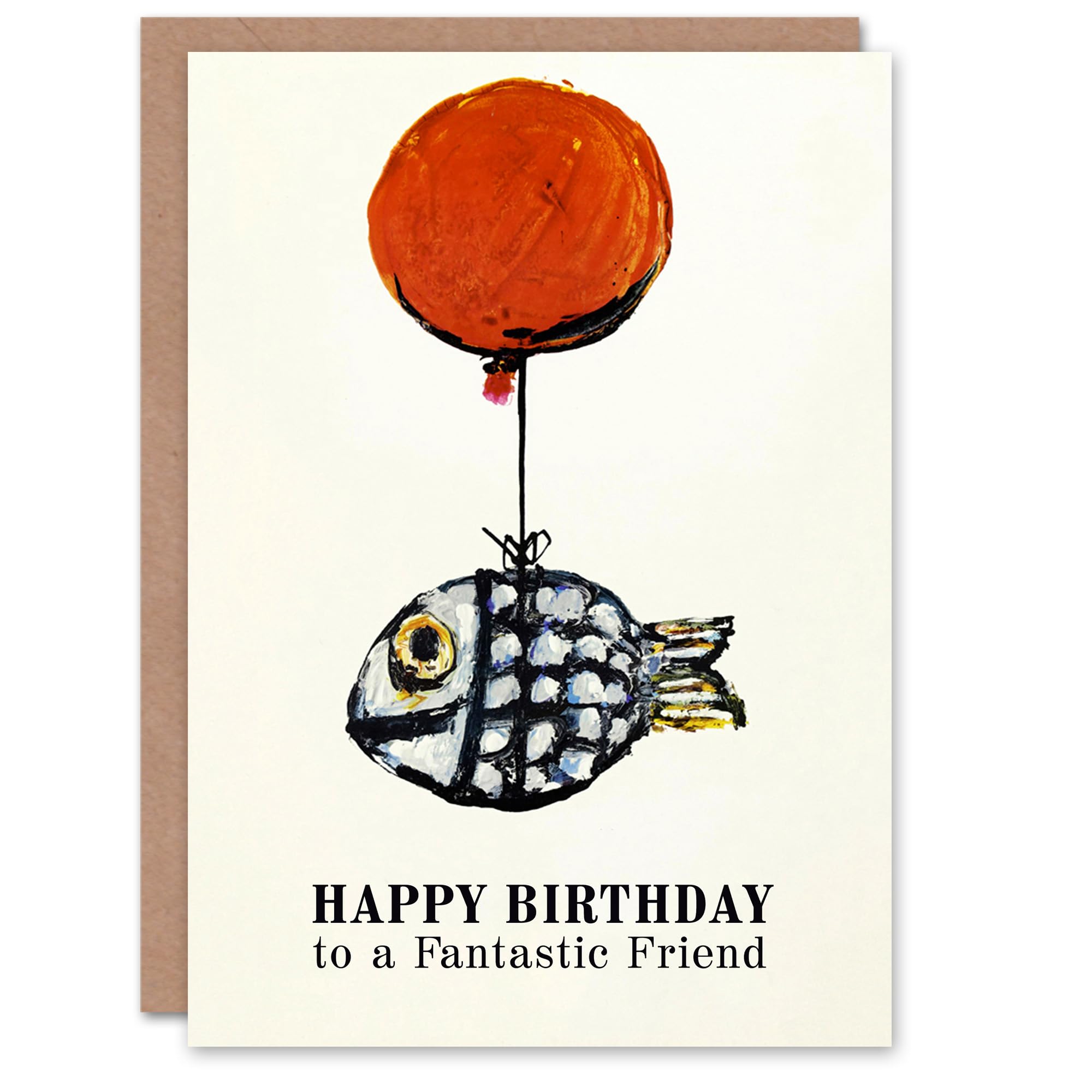 Artery8 Happy Birthday Card to a Fantastic Friend Fun Balloon Fish Fishing Fisherman Angler