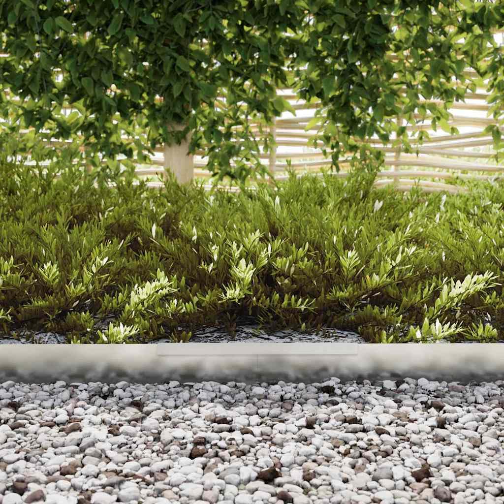 Bordure de pelouse en acier galvanisé argenté - 450 x 0,05 x 10 cm - Bordure de jardin robuste en métal pour parterre de fleurs - Bordure durable pour l'extérieur