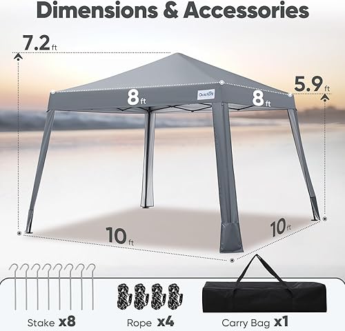 Miniatura 7 de Quictent Tienda de campaña con dosel desplegable, tienda de campaña portátil ligera y compacta por una persona, toldo plegable instantáneo para