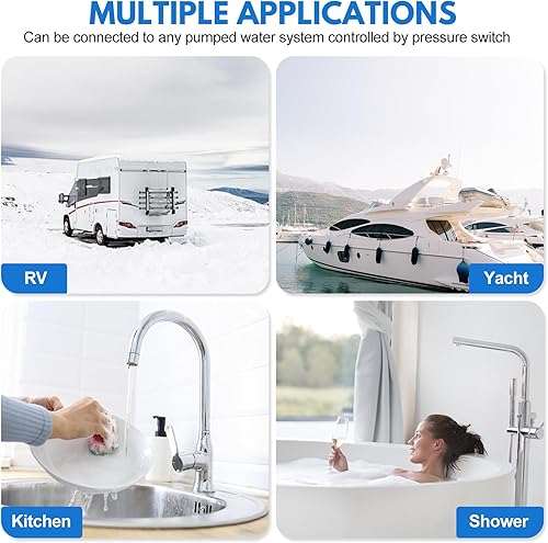 Miniatura 7 de ECO-WORTHY Tanque de acumulador prepresurizado de 0.75L 125PSI Recipiente de almacenamiento de presión para agua bajo presión Bomba de agua Control