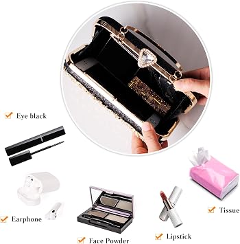 CORIOS Rhinestone Flower Evening Bag for Women Sparkly Sequin Purse Crystal Clutch Bag Bridal Wedding Handbag Glitter Shoulder Bag Elegant Crossbody Bag for Cocktail Prom Party Wedding Banquet Blue