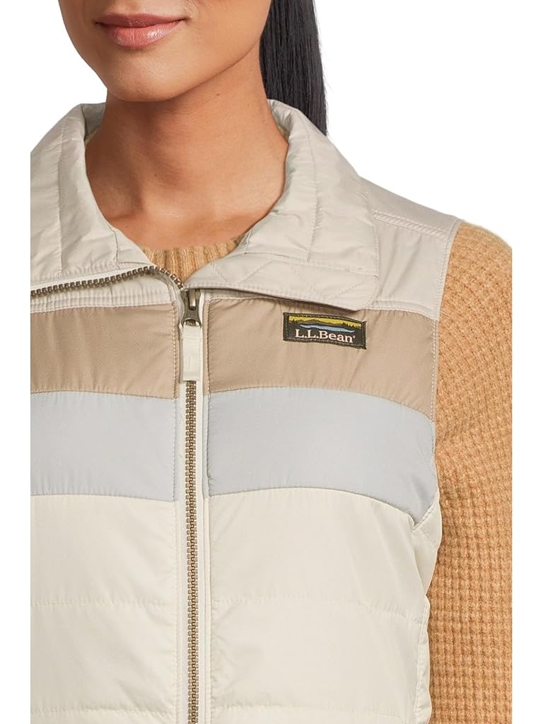 White L.L.Bean Mountain Classic Puffer Vest Color-Block