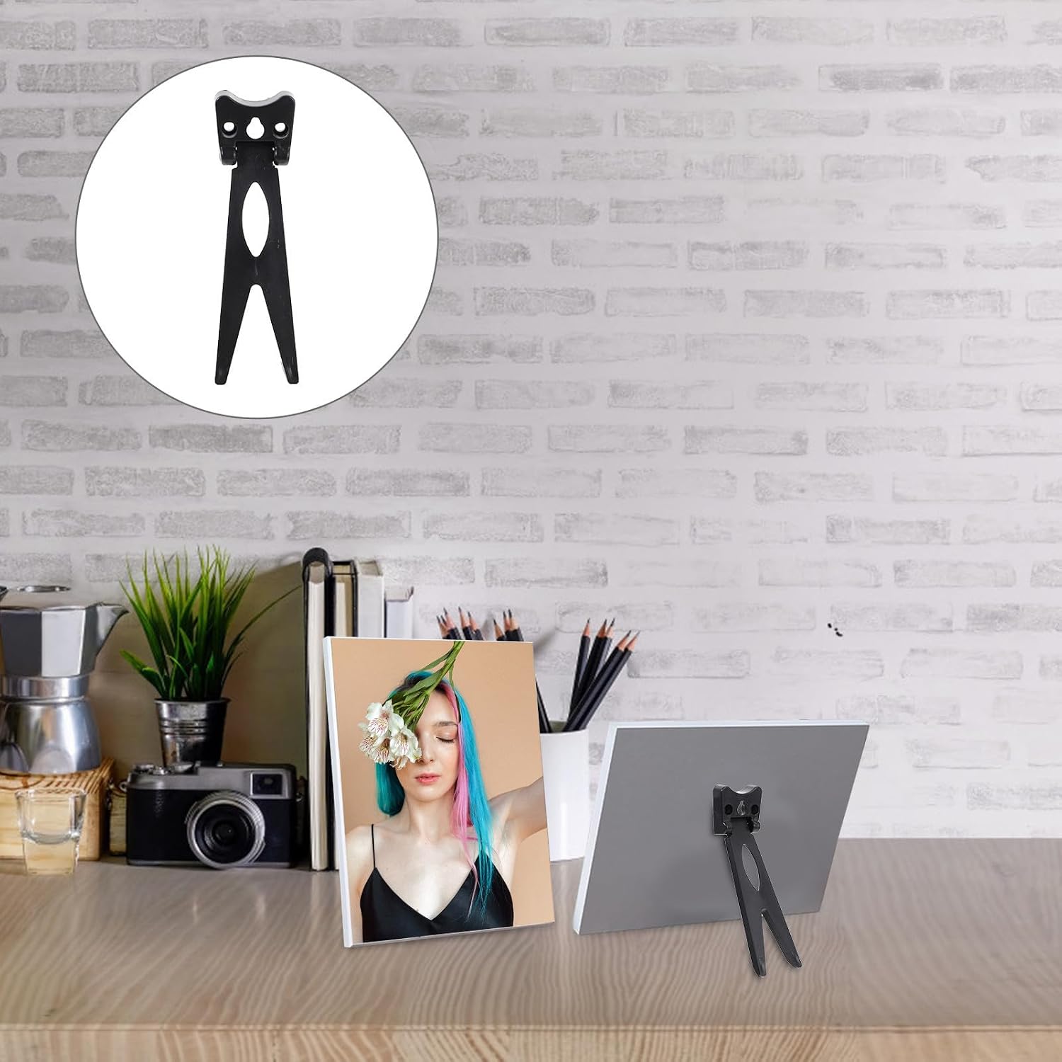 Didiseaon 50pcs Photo Frame Dovetail Brackets Plastic Racks