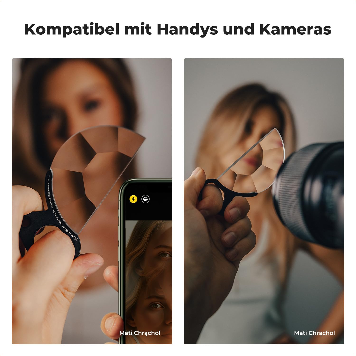 K&F CONCEPT Split Dioptrien Prisma Spezialeffektfilter 58mm Mittelfeld geteilter Dioptrien Bokeh-Vordergrund Effektfilter (Nano-Basic)