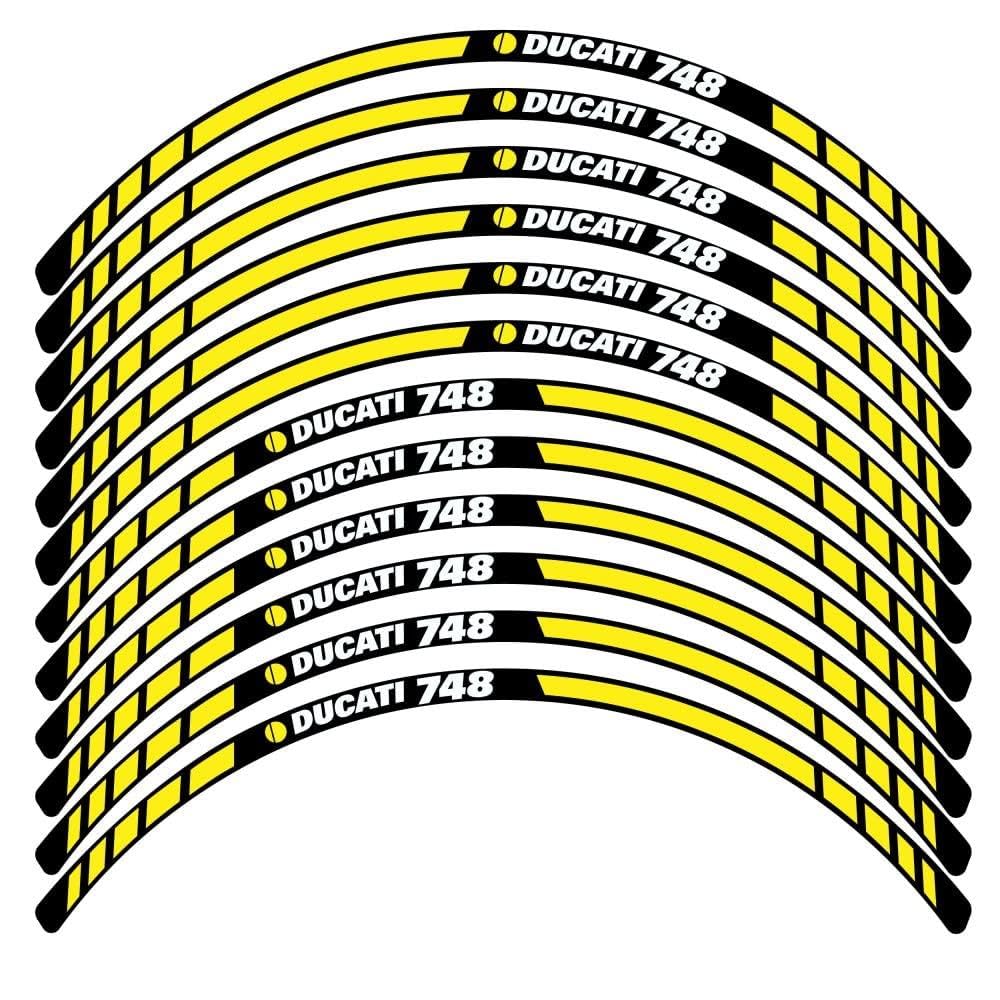 Kit autocollants Ducati 748 pour jante de moto de sport coloris assortis