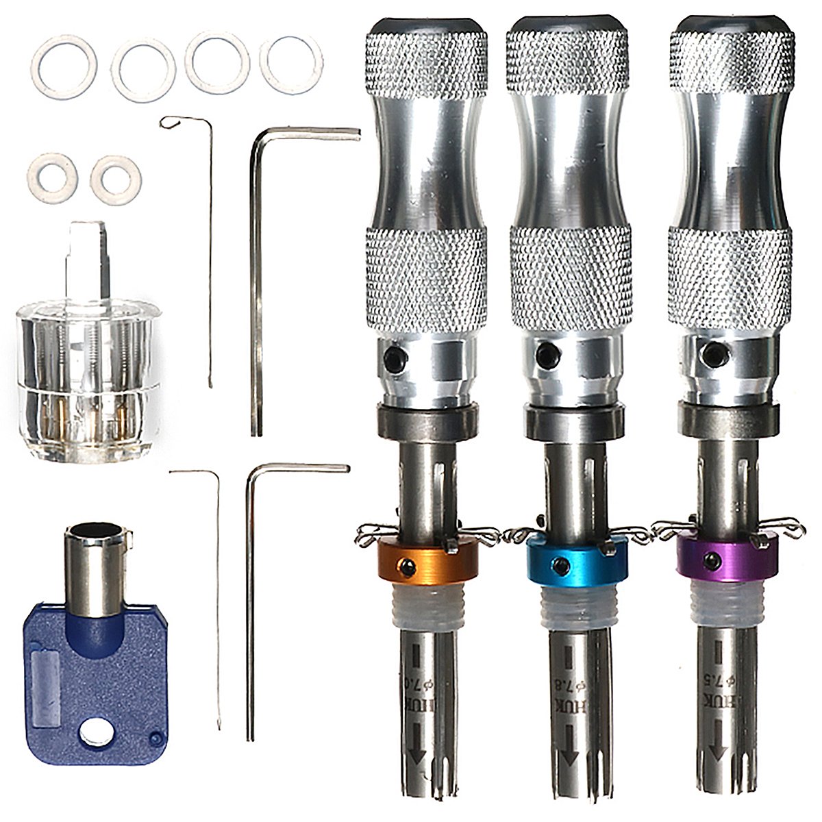 Strumento Di Riparazione Del Fabbro Del Cilindro 3Pcs 7Pin Tubular Pick Tool Accessori Per Auto E Veicoli