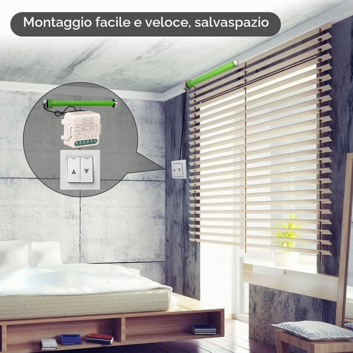 Yueyang Interruttore per tende Wifi Rf Tuya Smart Life Modulo per tapparella 433 mhz Telecomando, per porte e finestre del garage Alexa (2)